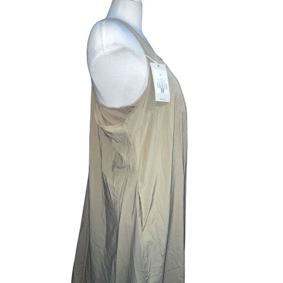 Halara NWT Breezeful Racerback Tank Casual Midi Dress Pockets Sz XL Womens Beige - Picture 14 of 14
